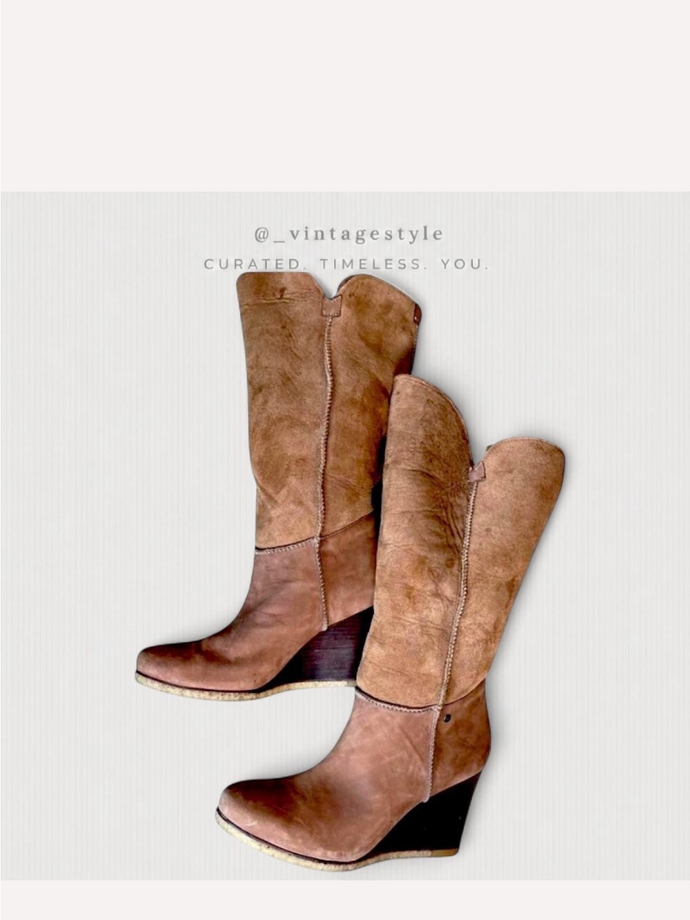 UGG Brown Suede Wedge Knee Boots